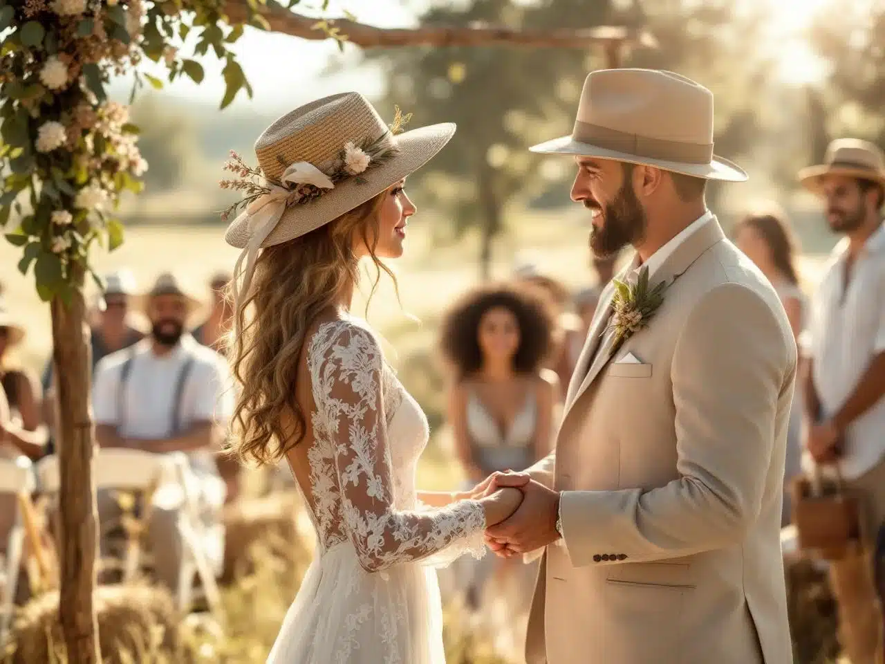 Photo chapeau-paille-mariage-champetre